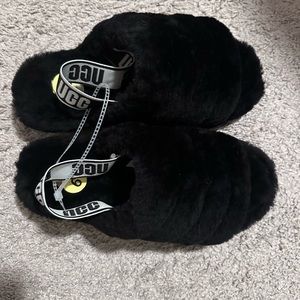 Ugg Fur Slippers- Black